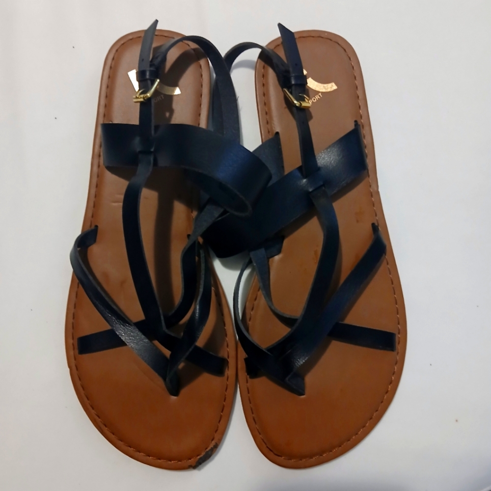 Women's Black Strappy Sandals